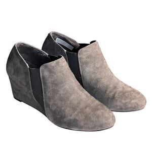 Vionic Elevated Stanton Wedge Suede Ankle Boot Gray Size 8 Comfort